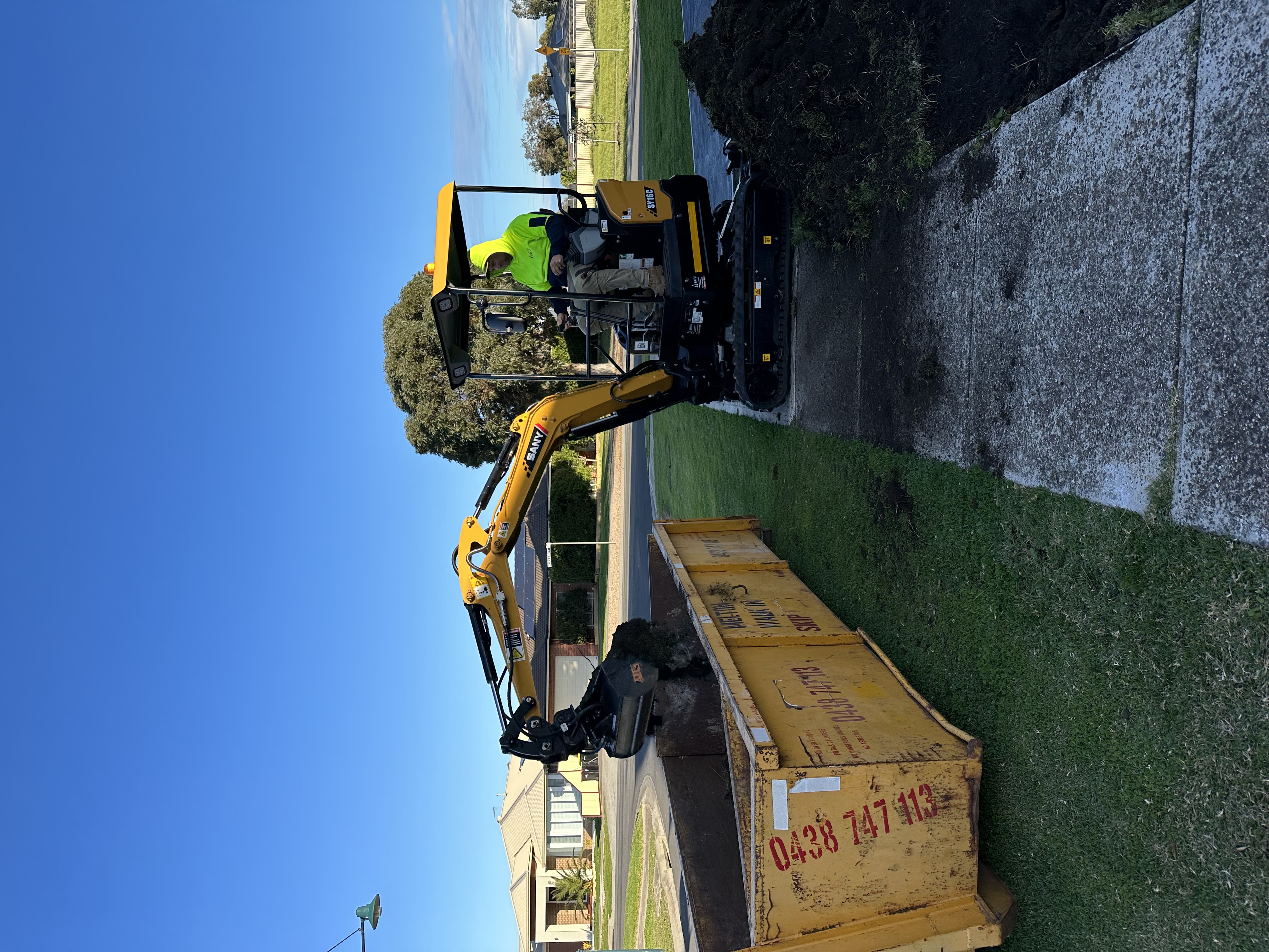 On site completing a front lawn clean up